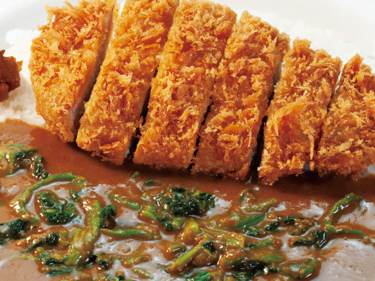 ほうれん草&手仕込みロースかつカレー