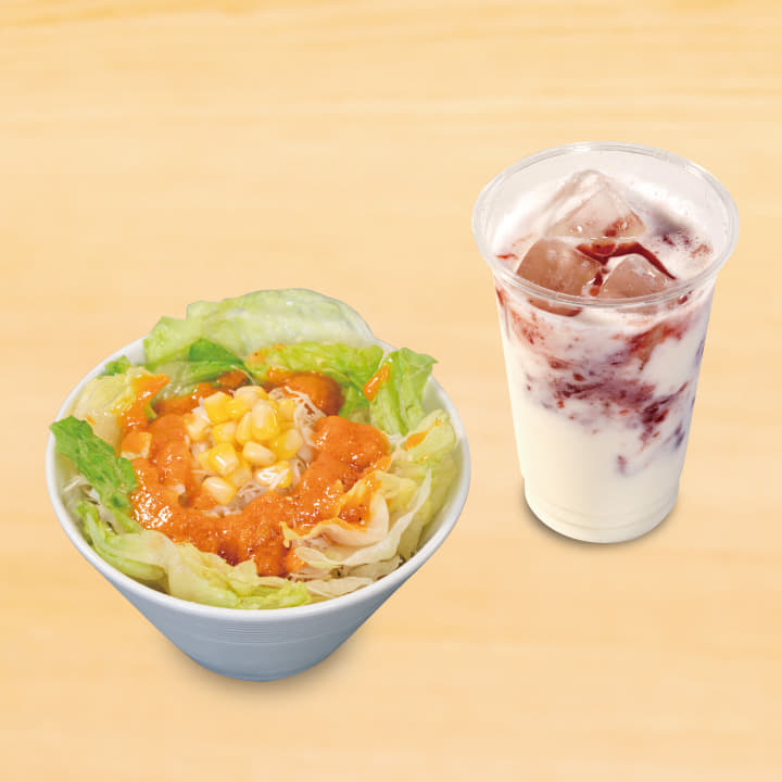 ストロベリーラッシー＆マイカリーサラダ