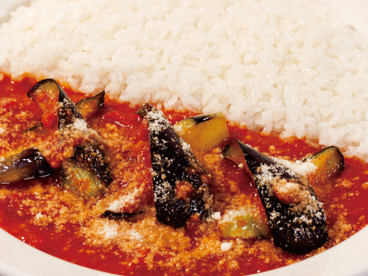 パルメザンチーズ茄子トマトカレー