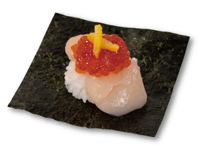 濃厚！紅鮭いくらとホタテの包み寿司