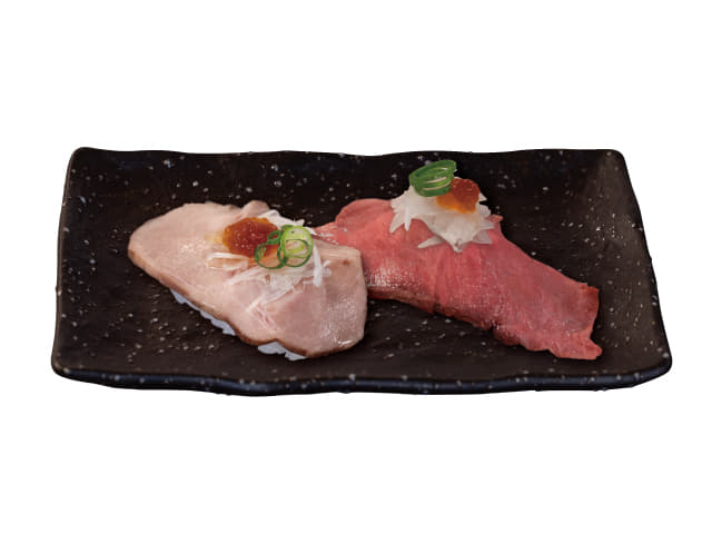 ローストポークとローストビーフの食べ比べ(ポン酢)