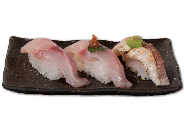 イサキの食べ比べ三貫盛り