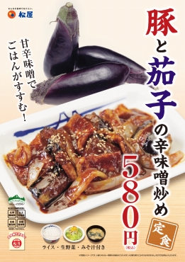 豚と茄子の辛味噌炒め定食 ポスター