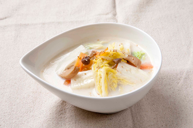冬野菜ときのこの豆乳だしスープごはん 冬野菜ときのこの豆乳だしスープごはん