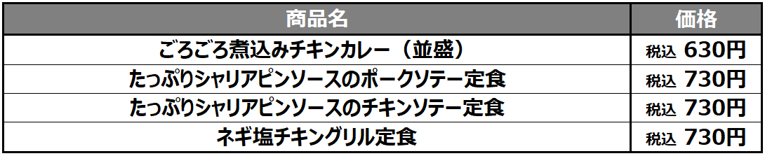 牛めし価格改定