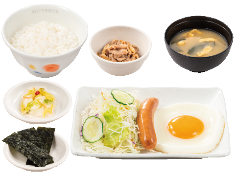 ソーセージエッグ定食